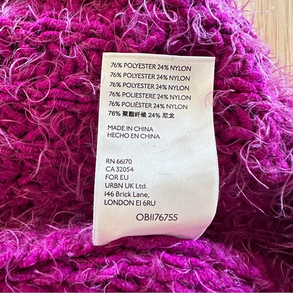 Free People Oversized Chenille Turtle Neck sweater sz SM - Picture 7 of 8